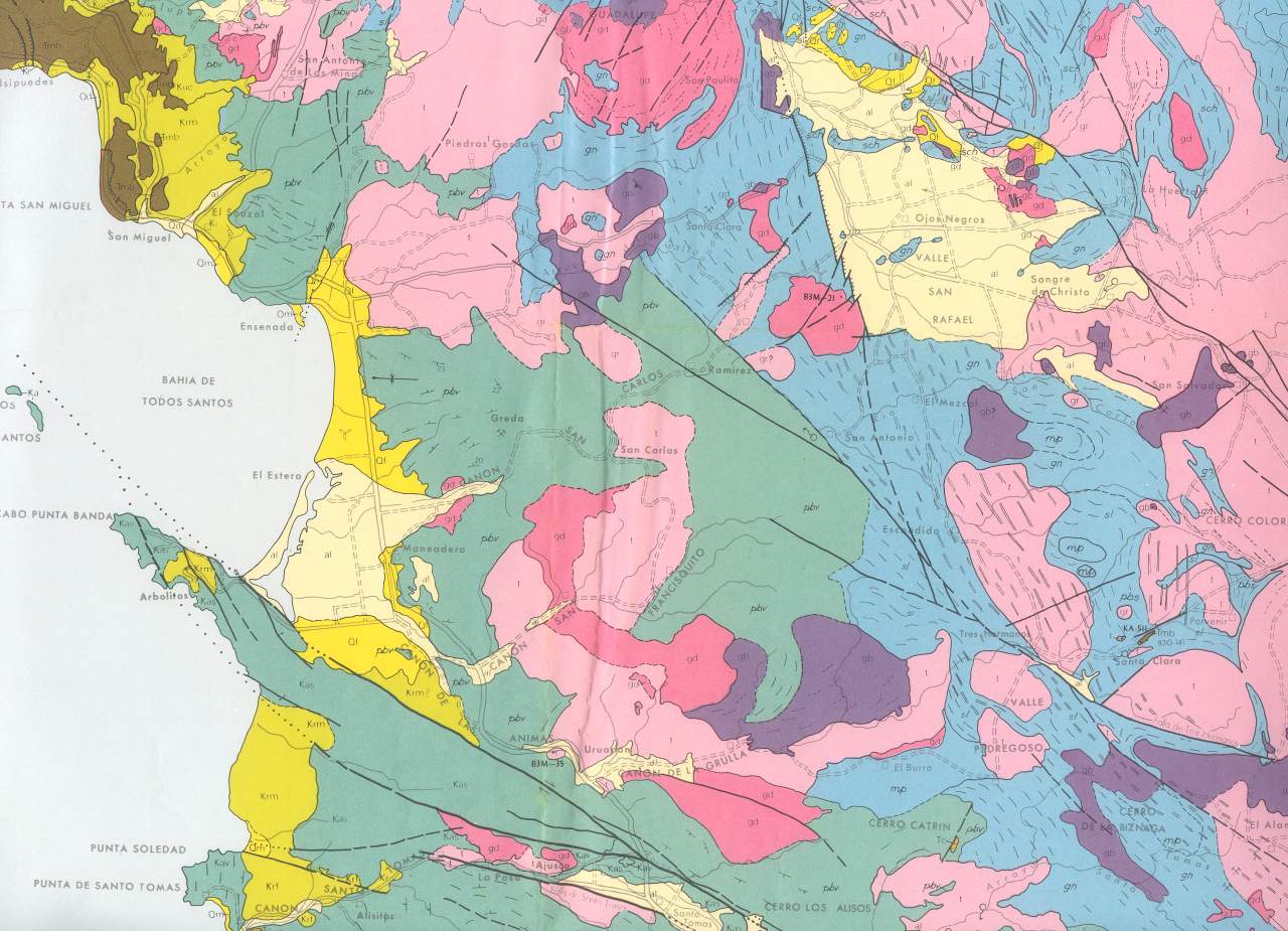 Geology of Ensenada and Punta Banda, Baja California Norte