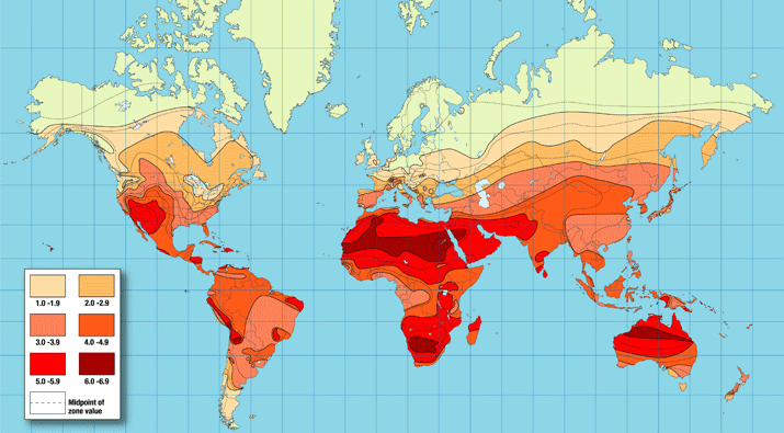 solar insolation map